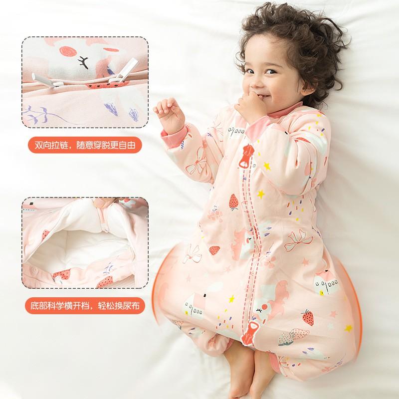 Cotton Sleeping Bag Toddlers With Leg Separation Anti-Kick Design Warm Winter Baby Sleepwear