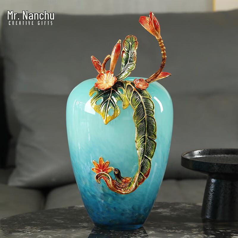 Enamel Glass Decorative Vase