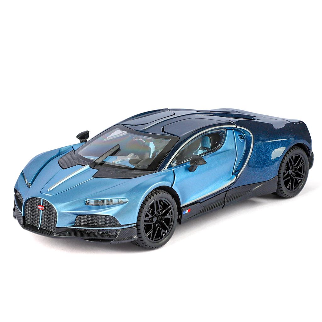 Modèle de voiture Bugatti Tourbillon Supercar en alliage 1/24 Son et lumière Rappel Jouet pour enfants Objets de collection Cadeau d'anniversaire