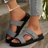 Retro Belt Buckle Platform Slides Women-Open Toe Thick Sole Outdoor Sandals,Vintage Inspired Adjustable Strap Beach Flip Flops for Summer Street Style