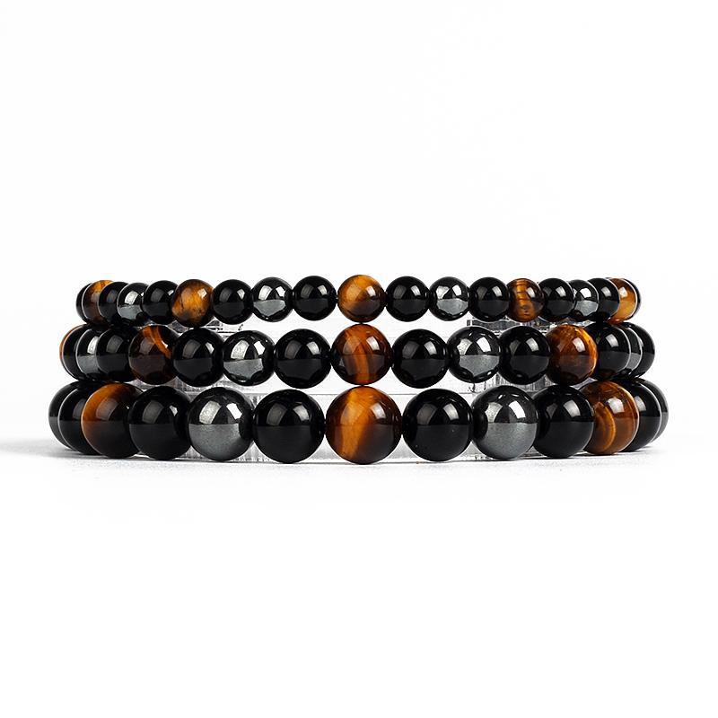 6/8/10mm Perlen Yoga Armband Herren Naturstein Armbänder Für Frauen Labradorit Achat Quarz Heilung Reiki Chakra Armreifen Schmuck