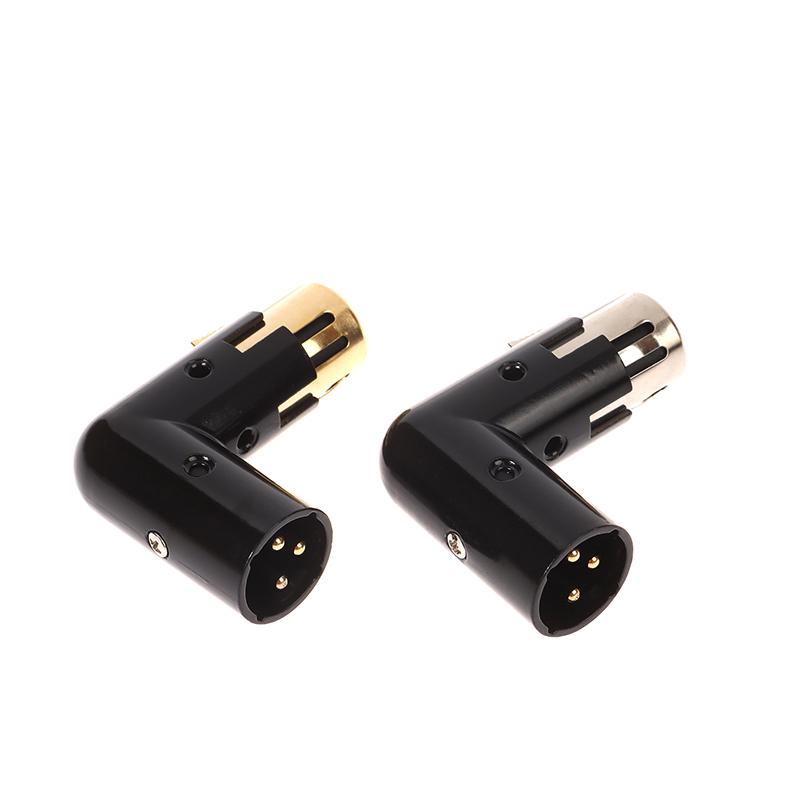 1Pc Audio Adapter Plug Adjustable Male To Female Right Angle Xlr Connector Metal Adapter 3Pin Black (Xlr 90 Degree Adapter)