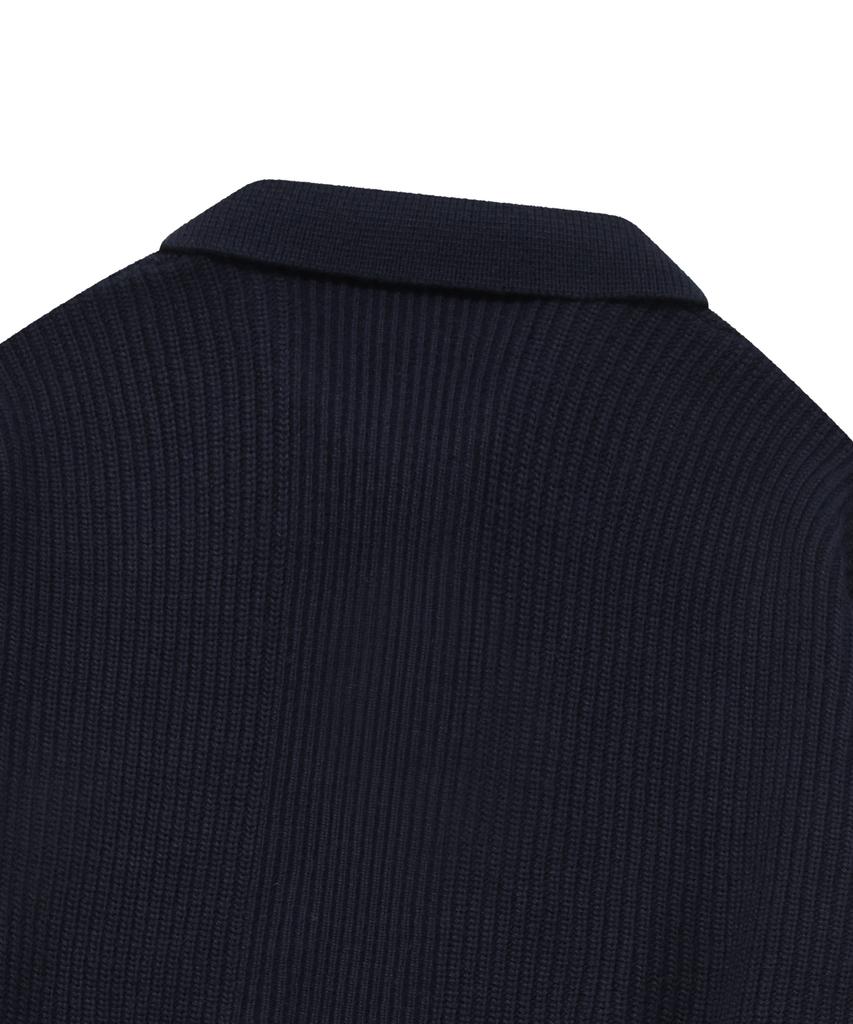 COVERNAT Lambswool Collared Knit Navy