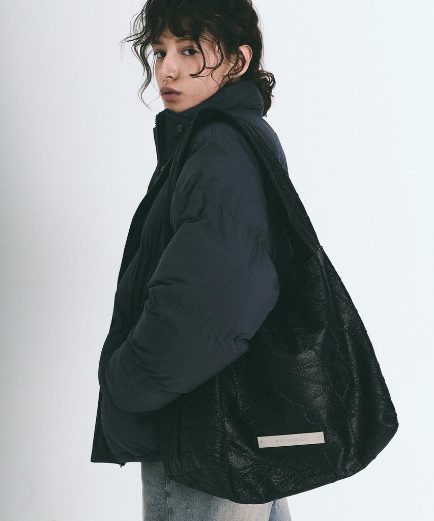 Nick&Nicole Leather Wrinkle Tote Bag_Black