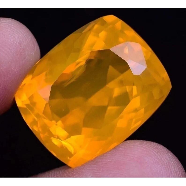 Orange Opal 60+ Ct Cushion Certified Beautiful Loose Gemstone