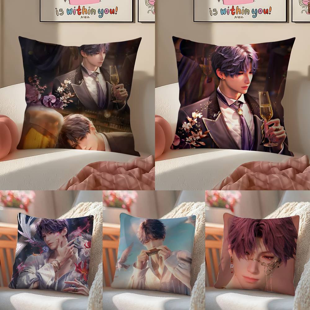 Game Rafael Love Deepspace-Cool Pillow Case Anti-Dustmite Pillowcase Invisible Zipper Silky Short Plush Sofa Cushion Cover