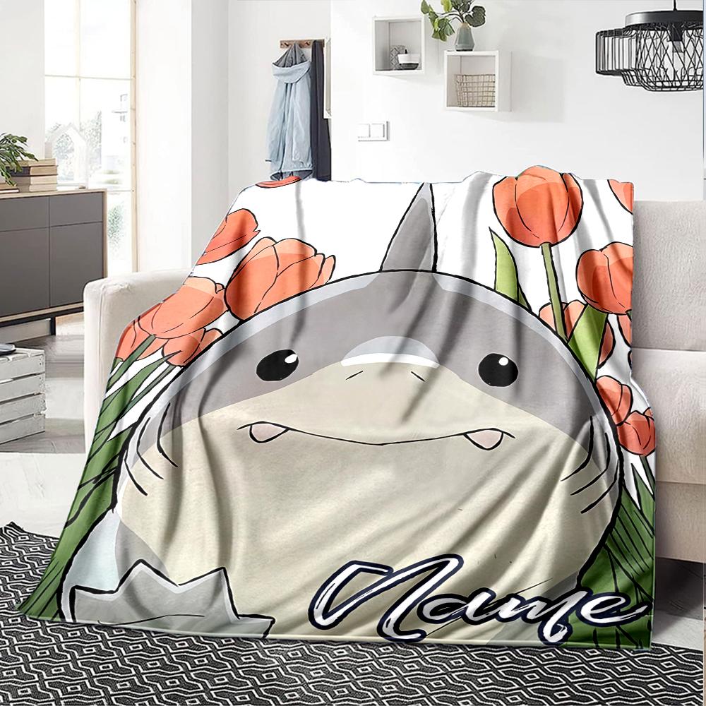 Customiz Name Personality Jeff the Land Shark Blanket Soft &Warm Sofa Office Bed Travel Lunch Break Blanket, Gift Suitable All Seasons