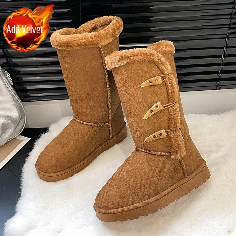 

Fashion Chunky Half High Women s Snow Boots Plush Round Toe Ladies Shoes Fashion 2025 Designer Luxury Warm Comfortable and Elegant Boot 42