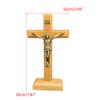 Table Cross Wooden Catholic Jesus Cross with Stand Religious Christian Crucifix Church Decoration Home Shelf Ornaments