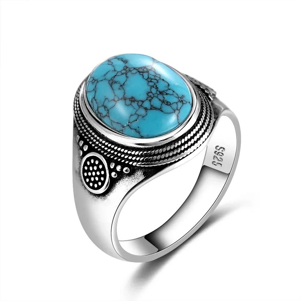 Anello Naturale Rodocrosite Pietra di Luna Donna Gioielli Placcati Rame 10x14MM Occhio di Tigre Grande Lapislazzuli Anello Retro da Festa Regalo
