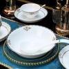 Nogoo Jingdezhen European Gold Rim Ceramic Dinnerware Set