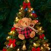 Ozdoby w kratę z misiem na choinkę 4-calowe mini wypchane pluszowe misie w kratę dekoracja na choinkę na święta Bożego Narodzenia dekoracja do domu na przyjęcie