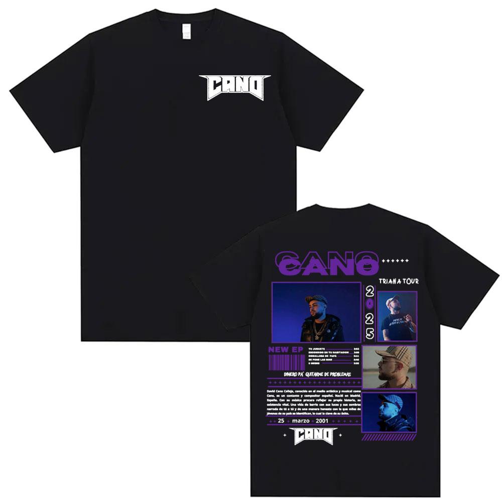 Rapper Cano Triana Tour Album 2025 Printed Tshirts for Unisex Unisex Harajuku Hip Hop Street Tshirt Casual Cotton Oversized T Shirt