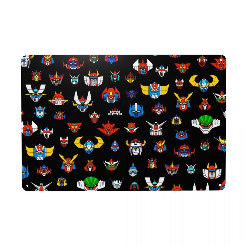 UFO Roboter Grendizer Goldorak Zeichen Custom Vintage Mazinger Z Metallschild für Pub Café Hof Man Cave Bar Wandkunst Dekor