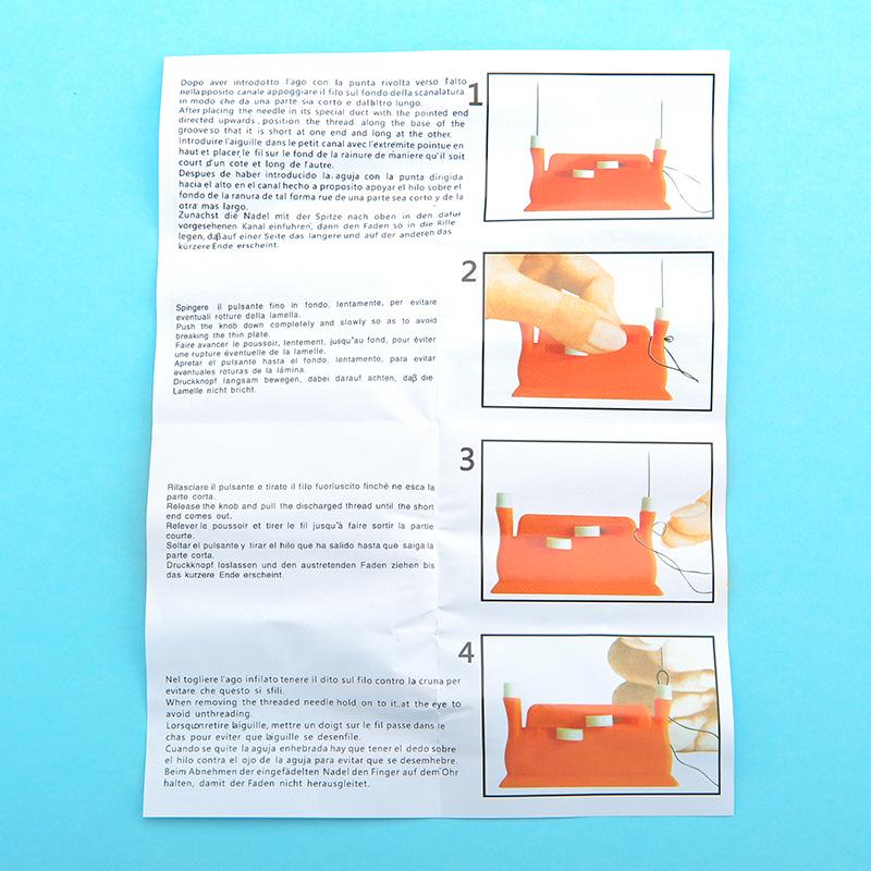 2-in-1 Multifunctional Double-Headed Needle Threader - Orange/Green Gift for Hand Sewing