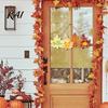 Fall Front Door Decoration Autumn Welcome Sign with Hanging Rope for Door, Rustic Maple Leaf Shape Wood Seasonal Pendant Decor Pumpkin And Butterfly