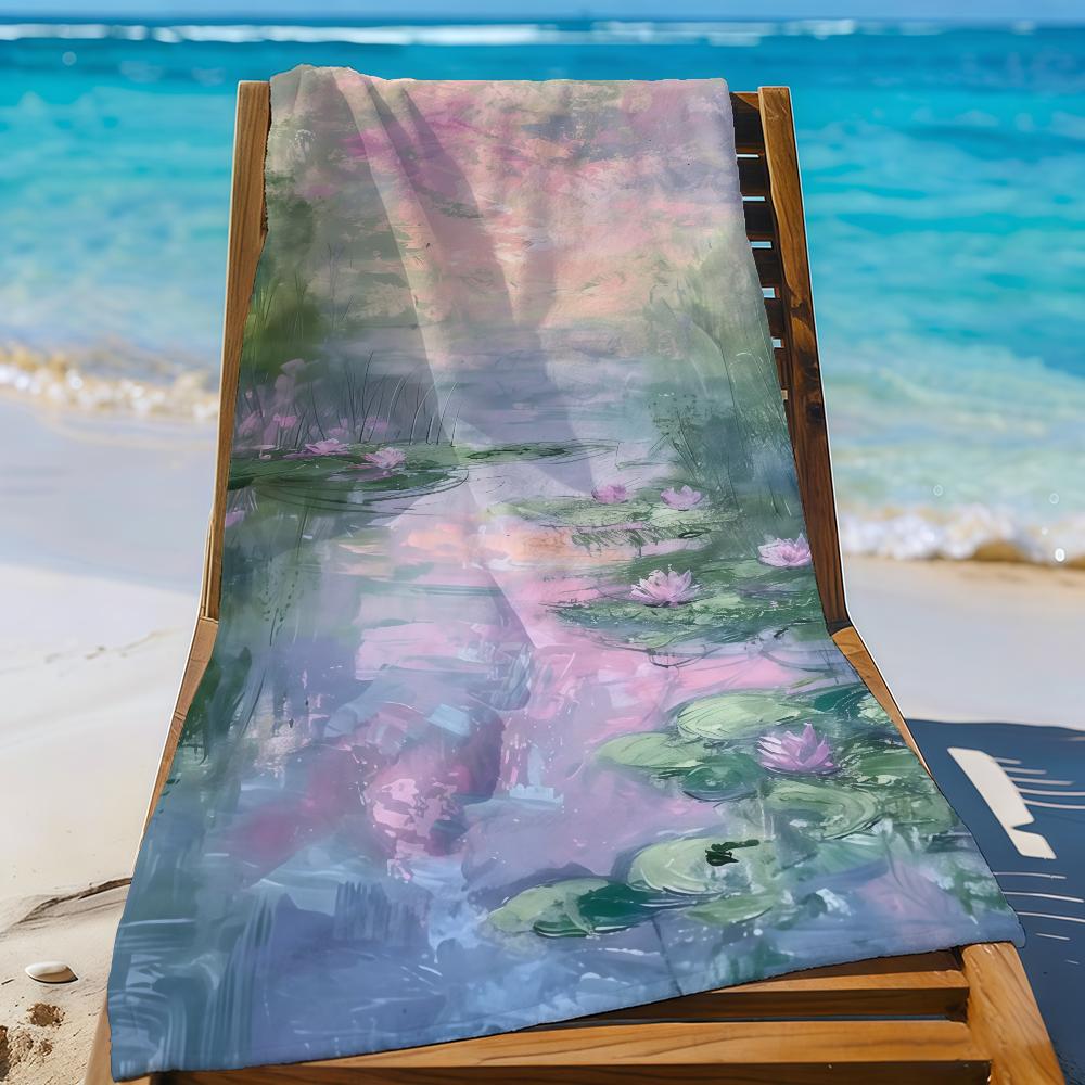 Art Claude M-Monet-S Towel Sports Quick Dry Travel Camping Gear Sandproof Soft Light Large Beach Towel