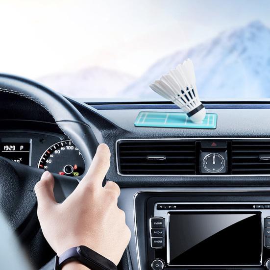 huaqianguhh Rotating Car Badminton Ornament with Swivel Mechanism, Shuttlecock Dashboard Decoration for Interior, Gift Sports Lovers