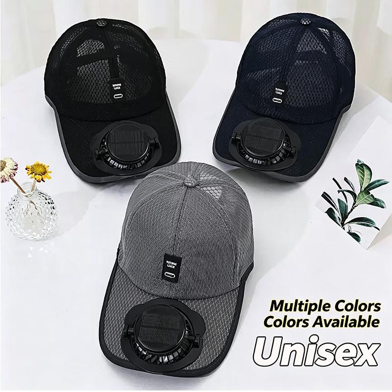 Solar Powered Cooling Fan Cap USB Rechargeable Anti-UV Breathable Sun Hat for Summer Outdoor Sport Travel Daily Use
