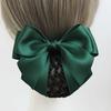 Korean Satin Bow Hairclip With Net Bun Ribbon Hair Bun Cover Headwear Hair Accessories Bowknot Snood Women Hairgrips