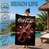 Coca-Cola Artwork Design Strandtuch, Schnelltrocknend, Pflegeleicht, Geeignet für Fitness und Strandurlaub, Sport-Essential