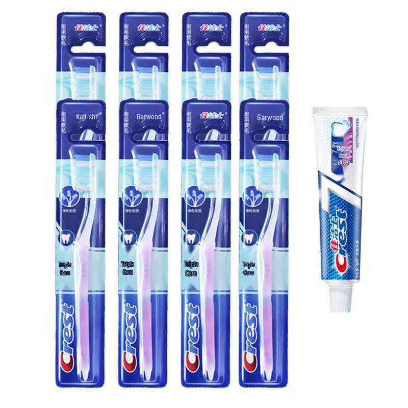 Crest Triple Care Toothbrush 8-Pack with 7-Effect Toothpaste