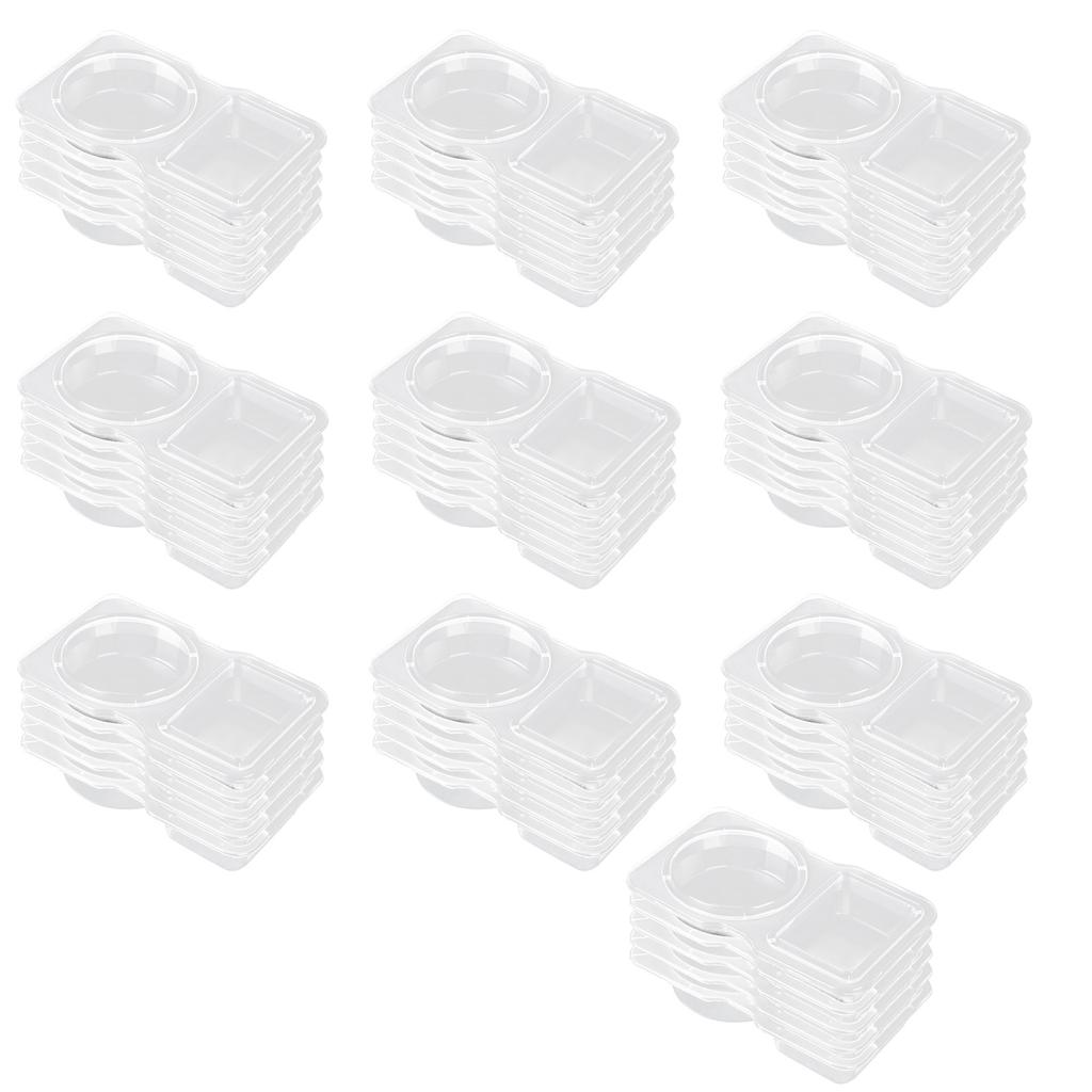 Double Compartment Condiment Container Snacks Storage Organizers for Travel Transparent Sauces Dressings Holders