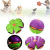 Saucer Flying Ball Deformation Bouncing Music Lights Kid Toy Pet Outdoor