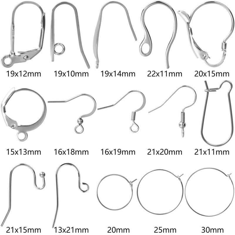 50 Pcs/Lot Wholesale Earrings Jewelry Materials Stainless Steel Hook Hoops Hooks For Women Men Accessories DIY Earring Component