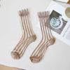 Women Japanese style Mesh Summer Glass Silk Socks Female Hosiery Striped Socks Middle Tube Socks