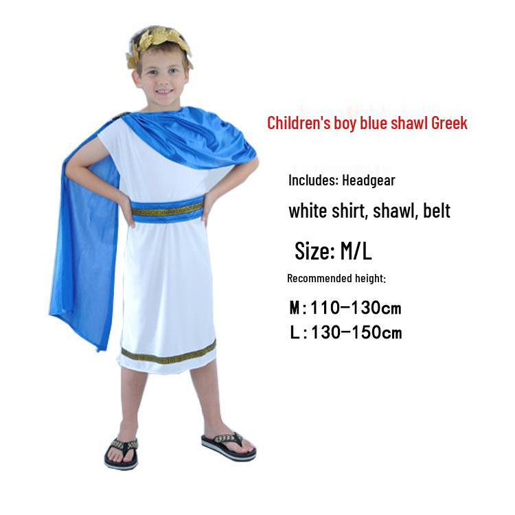 Dětský egyptský a řecký bojovník kostým: Faraon, Kleopatra, Princ, Princezna, Oblečení římské bohyně