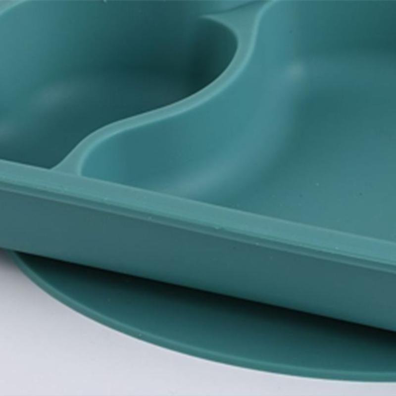 Baby Silicone Dinner Plate Cute Cloud Shape Divided Design Suction Toddler Plate for Eating