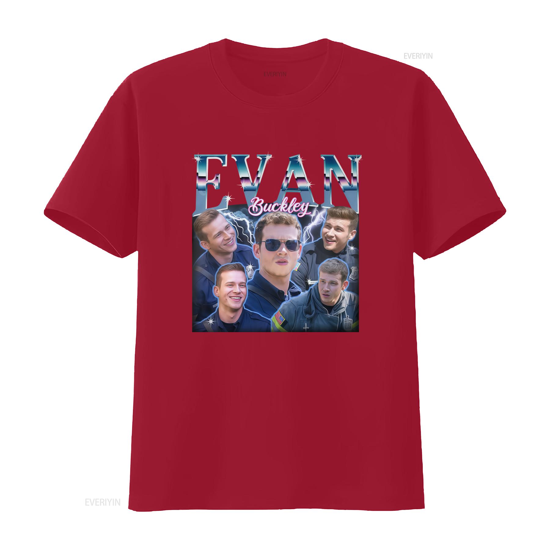 

Retro Evan Buckley T Shirt Vintage 90s 9 1 Series Classic Fan Apparel with Lightning Design vintage Washed Breathable Slightly S
