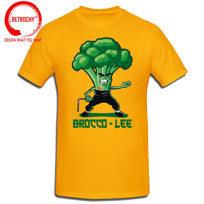 New Anime Brocco Lee T shirt Unisex Funny Vegetable with Nunchucks Tshirt Parody Kung Fu Brucee Lee T shirt Jeet Kune Do tee shirt