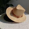 Summer Straw Hat 2025 New Treasure Grass Material Jazz Ladies Straw Hat Outdoor Travel Sun Protection Beach Sun Hat