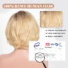 HAIRCUBE Hand-Tied Lace Front Wig, 100% Human Hair Wigs for Women Natural Layered Wig, Wavy Different Style for White Women - Ombre Light Blonde