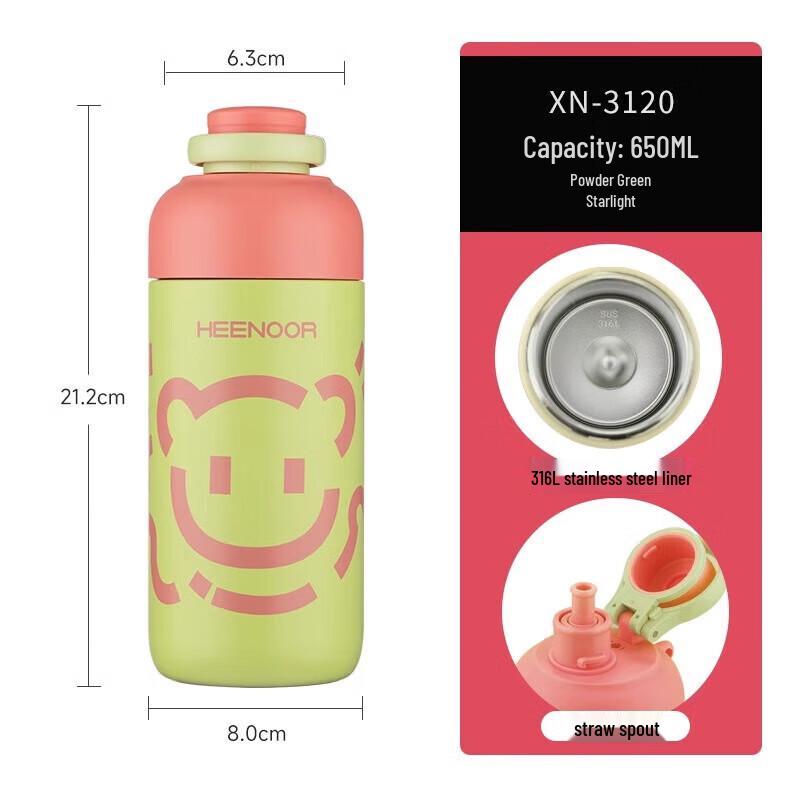 Heenoor Insulated Stainless Steel Straw Water Bottle