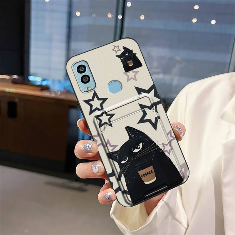 Waterproof Silicone Phone Case For Kyocera Android One S10/S9/KC-S304 Anti-knock Graffiti Cartoon Card slot Cute Durable