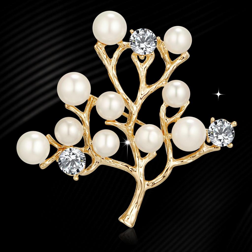 Diamond-Studded Pearl Rhinestone Silk Scarf Buckle Corsage for Women