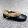 Fleece to keep warm with one pedal, wear small leather shoes outside, women's 2025 winter Doudou shoes, fleece thickened soft-soled fluffy shoes