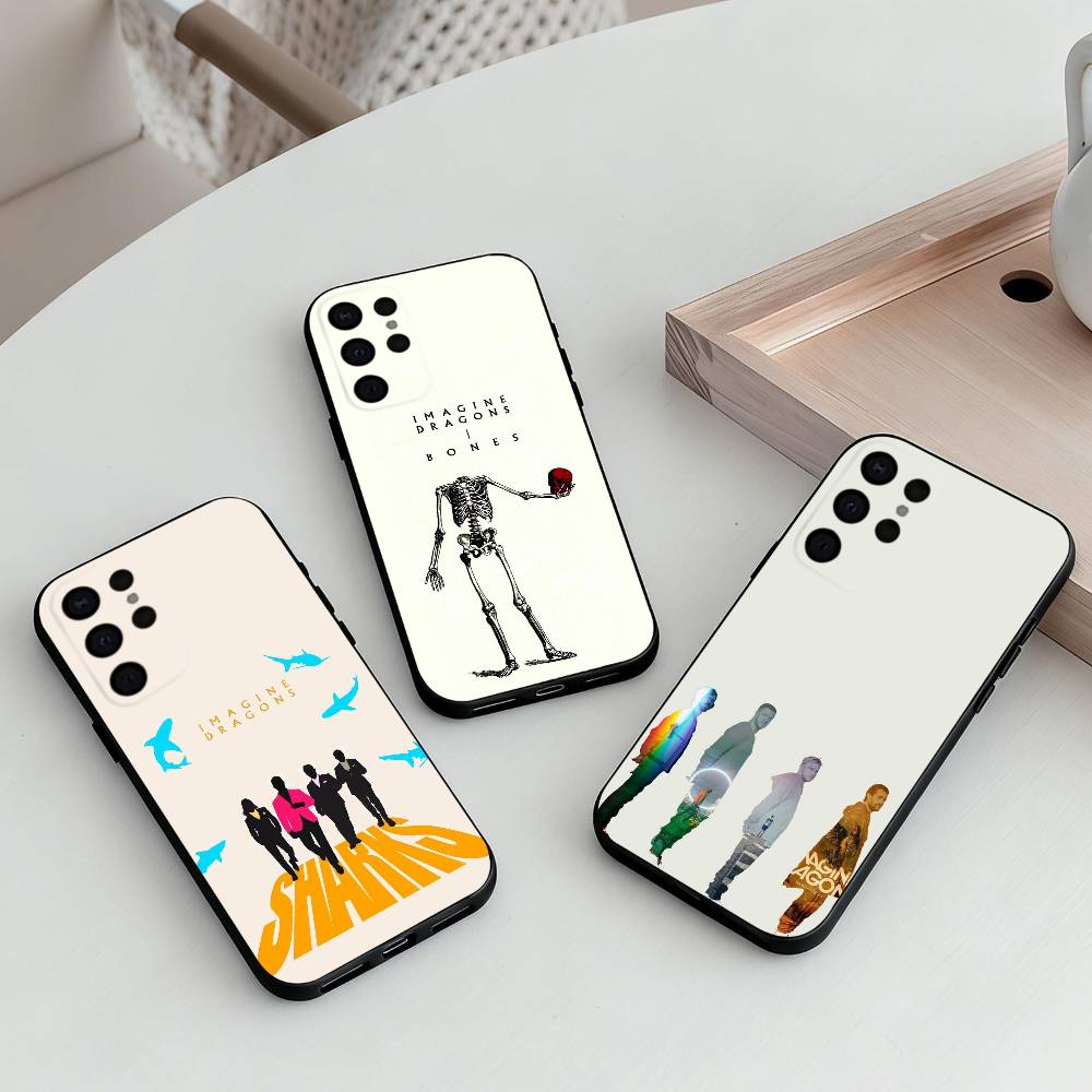 Anthemic BAND Imagine Dragons Phone Case For Samsung S25,24,23,22,30,21,10,9,Ultra,Plus,Lite,FE,4,5 G Soft Black Case