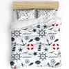 Lighthouse Anchor Rudder Nautical Bedding Set 3pcs Duvet Cover Pillowcase Kids Adult Quilt Cover Double Bed Set Home Textile