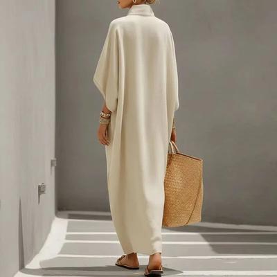 2026 Spring New Women's Clothing, Cross-border European and American Dresses, Daily Casual Solid Color Button Loose Long Dress