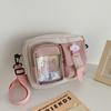 Japanse Style Kawaii Shoulder Canvas Bag Girls Student Small Mutipockets Transparent Crossbody Bags Women New