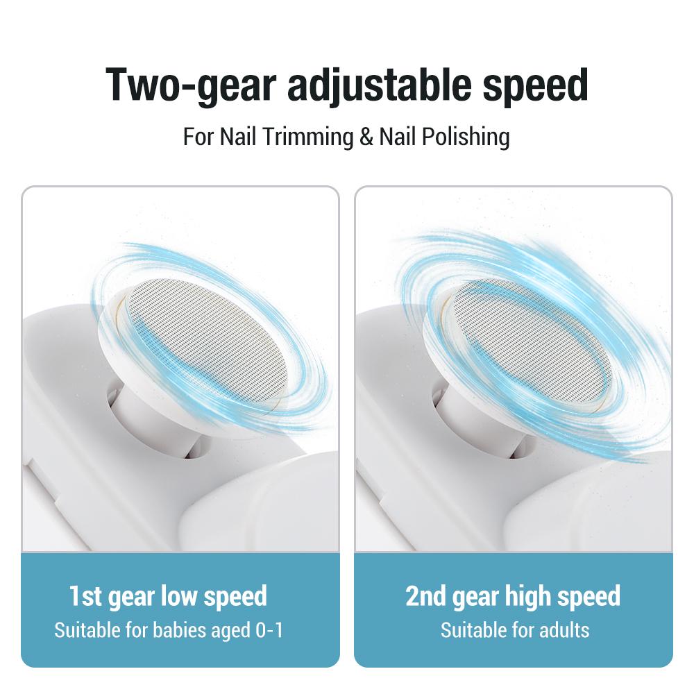 Electric Nail Clipper for Elderly Automatic Adult Baby Nail Trimmer Fingernail Grinding Nail Cutter Manicure with Light Sharpen