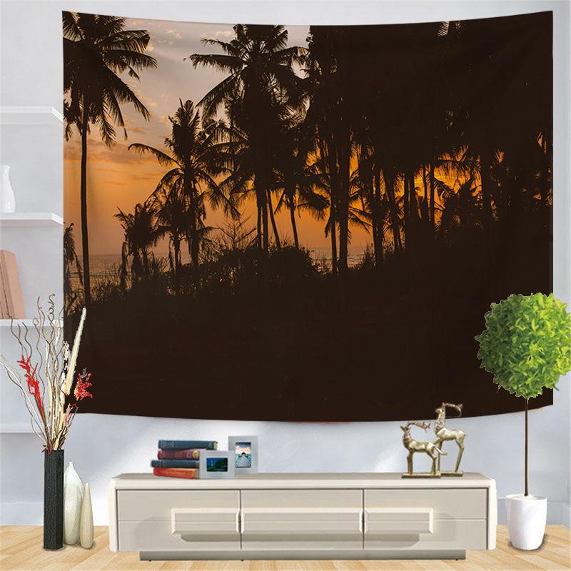 Scenic landscape background fabric digitalprinted polyester tapestries living rooms bedrooms macrame wall hanging room decor