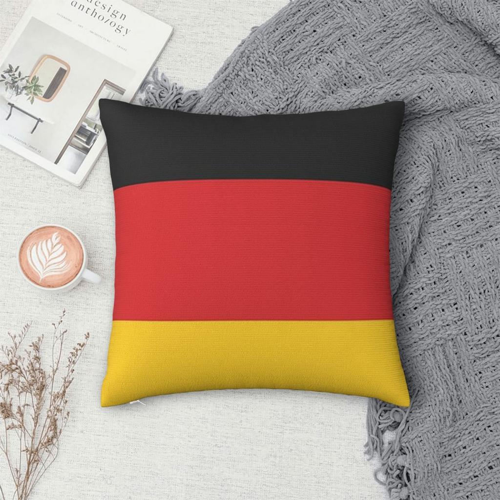 Germany Flag German Patriotic Square Pillowcase Cushion Cover Pillow Case Throw Pillow Cover for Home Bedroom Car