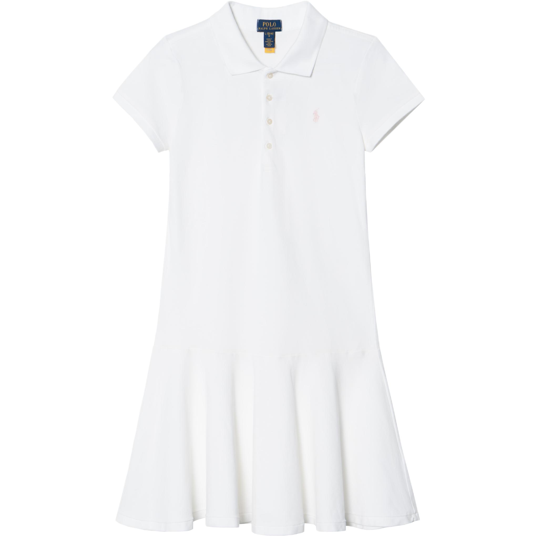 

Платье Polo Ralph Lauren Ss24, однотонное, с вышивкой в виде маленького пони, повседневное, с коротким рукавом, детские платья, белое 312624740-003 L