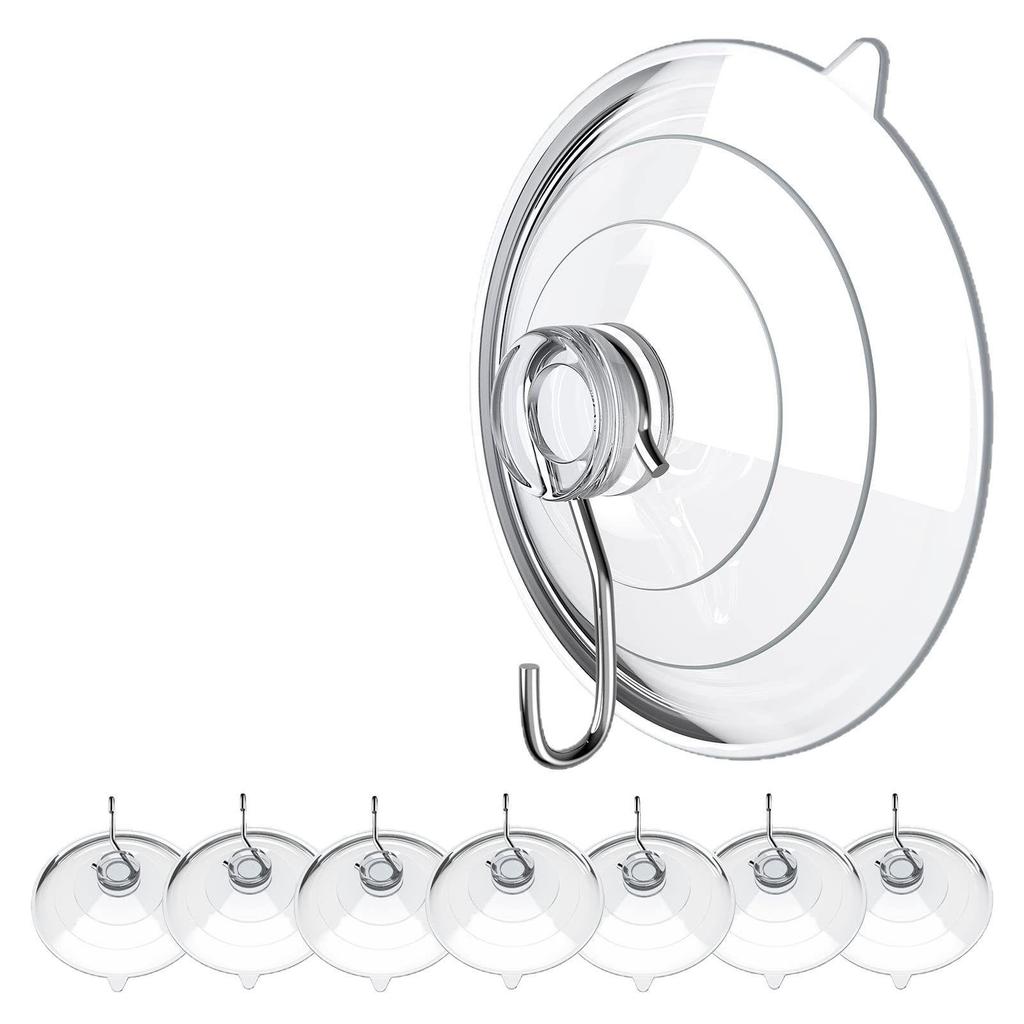 4,5/6CM Genomskinlig Återanvändbar Sugkoppskrok med Metallkrok