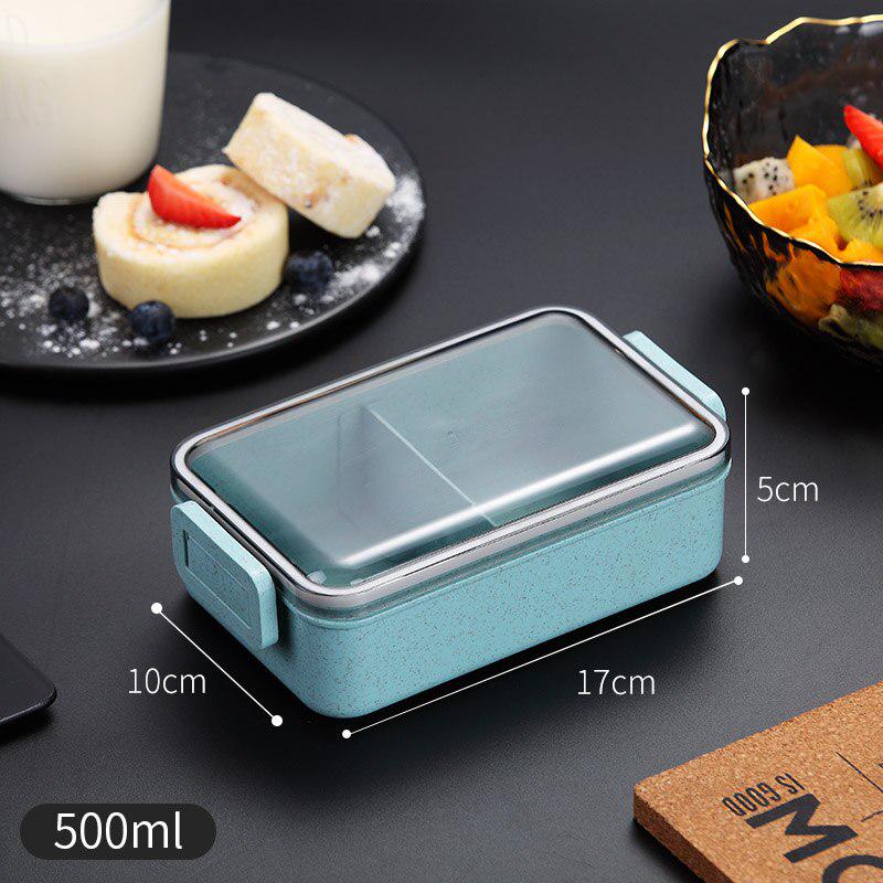 Microwave Bento Wheat Straw Lunch Box Picnic Food Container Nice Wheat K8P4